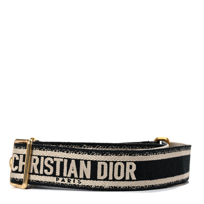 Christian Dior Canvas Embroidered Shoulder Strap Black 3 of 6