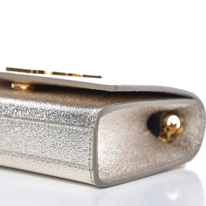 Saint Laurent Metallic Calfskin Small Classic Monogram Kate Satchel Pale Gold 8 of 8