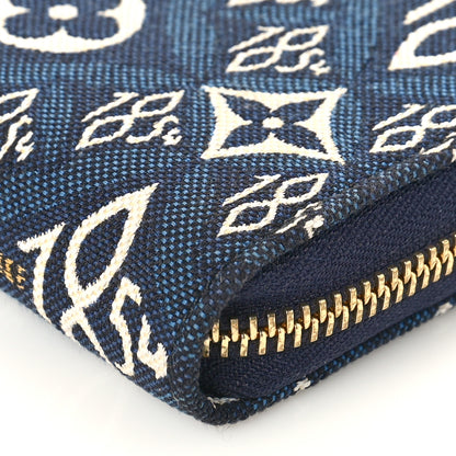 Louis Vuitton Jacquard Since 1854 Zippy Wallet Blue 8 of 11