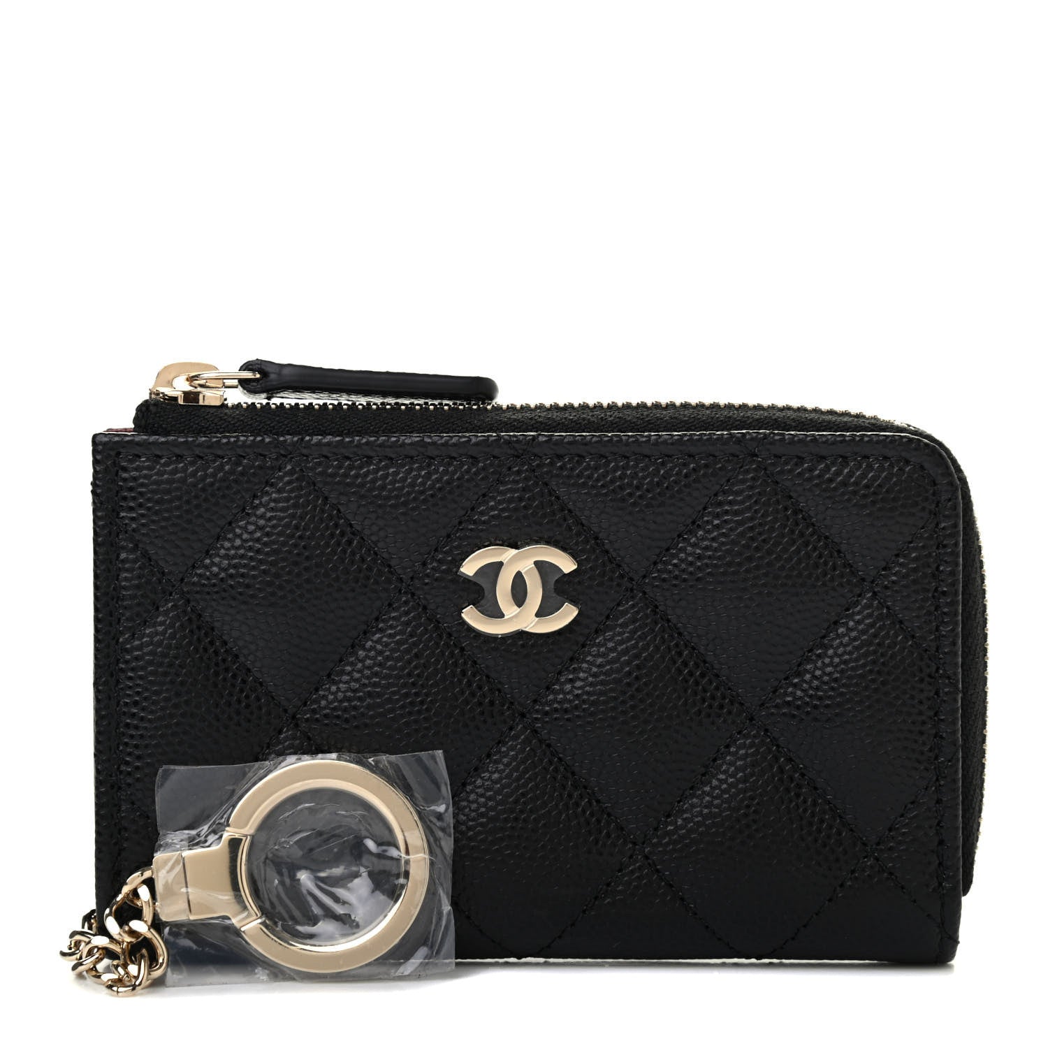 Chanel Caviar Quilted Zipped Key Holder Case Black 1 of 7