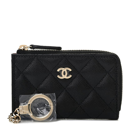 Chanel Caviar Quilted Zipped Key Holder Case Black 1 of 7
