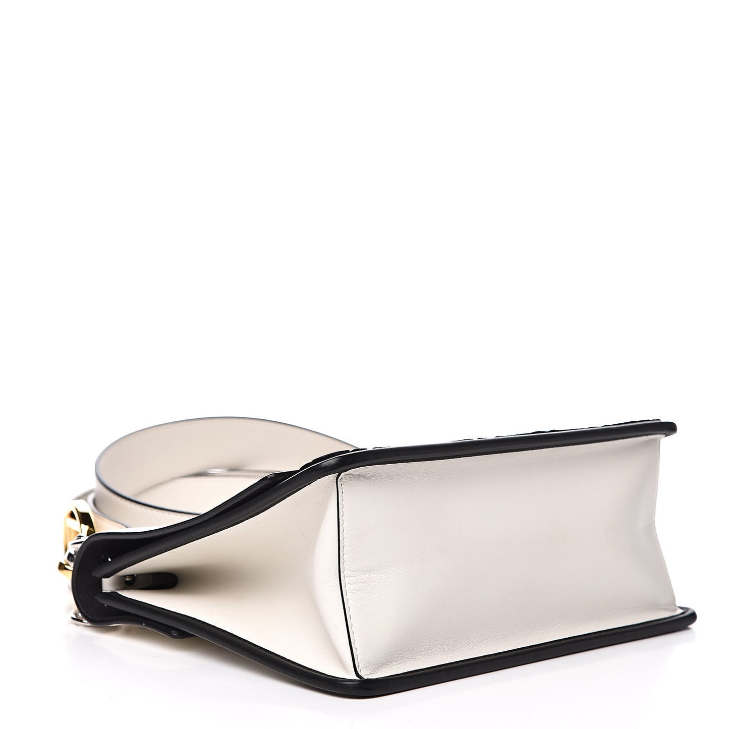 Vitello Century Velvet F is Fendi FF Embroidered Kan I Shoulder Bag White Black