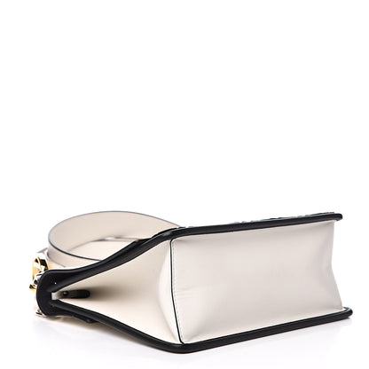 Fendi Vitello Century Velvet F is Fendi FF Embroidered Kan I Shoulder Bag White Black 4 of 13