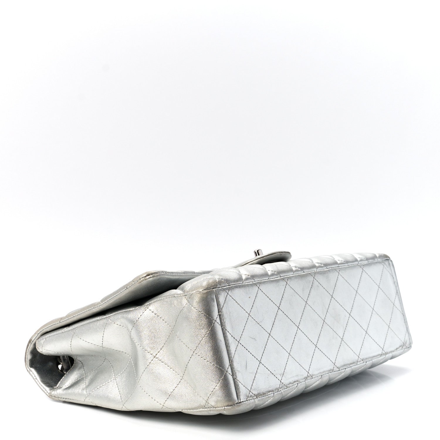 Chanel Metallic Lambskin Quilted Maxi Single Flap Silver 4 of 13