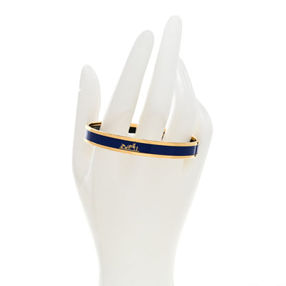 Hermes Enamel Printed Caleche Narrow Bracelet 70 Bleu 2 of 5