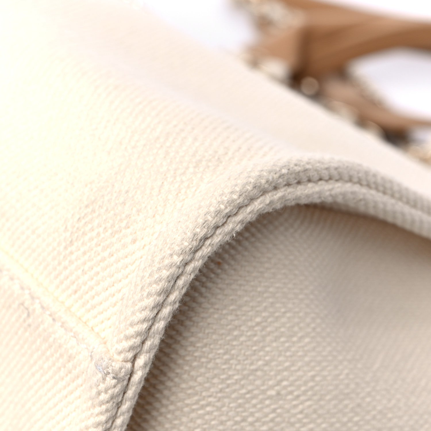 Chanel Canvas Pearl Large Deauville Tote Ecru Beige 9 of 19