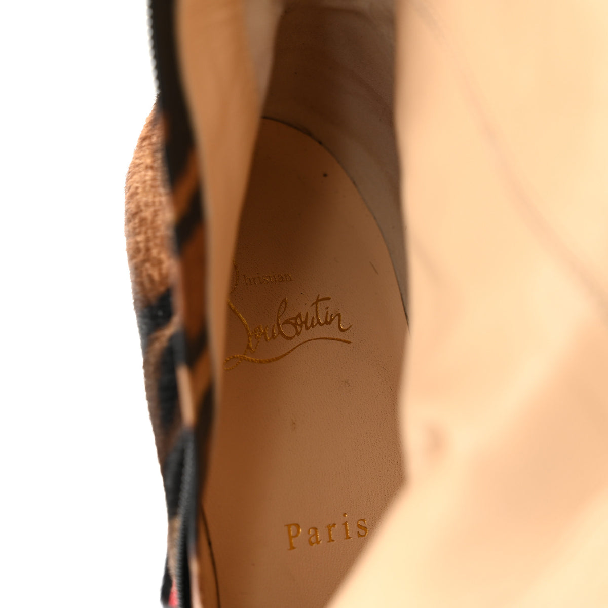Pony Hair Bengali Print Miss Z 100 Knee High Boots 40 Brown