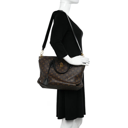 Louis Vuitton Monogram Flower Zipped Tote MM Black 2 of 10