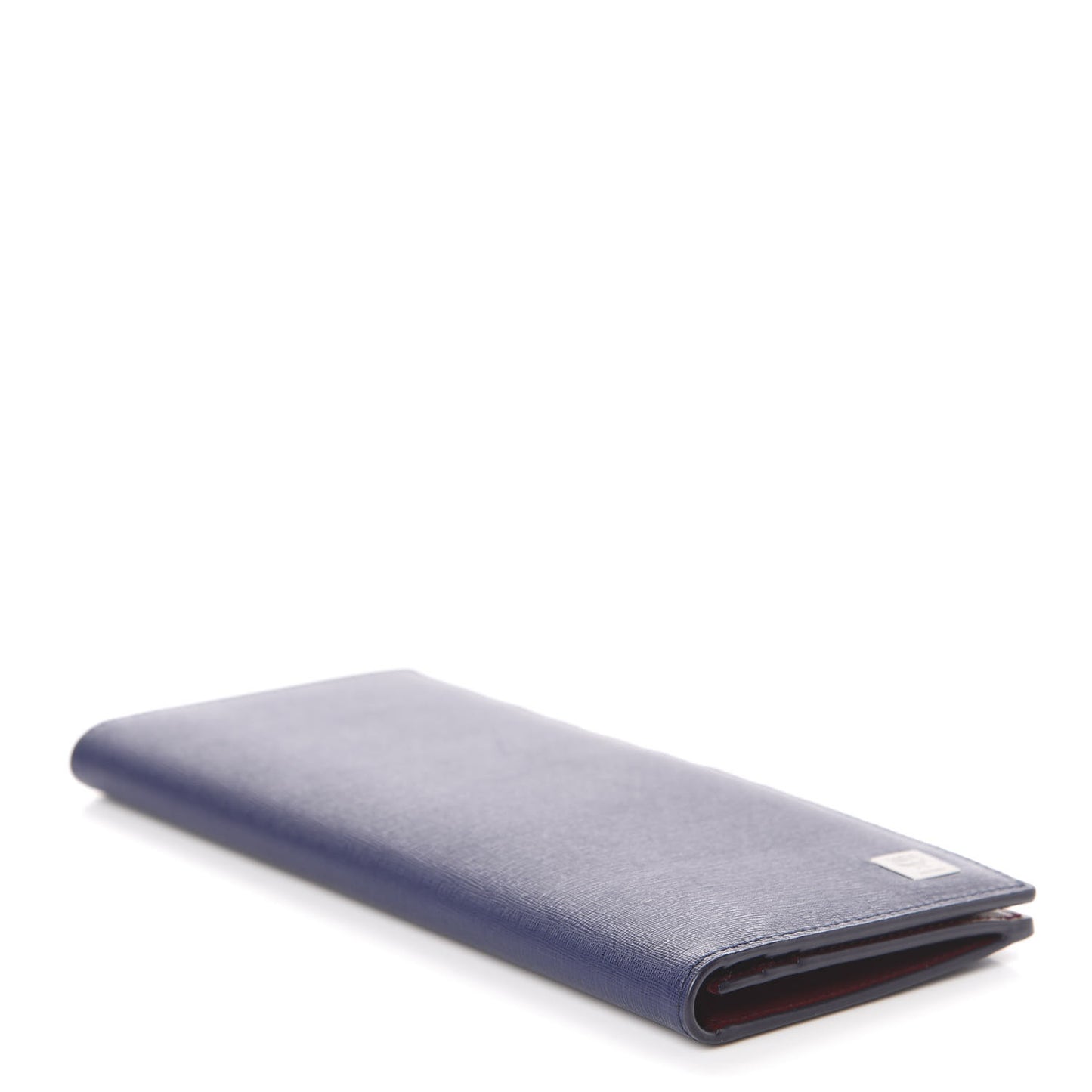 Calfskin Bifold Long Wallet Pistol Blue