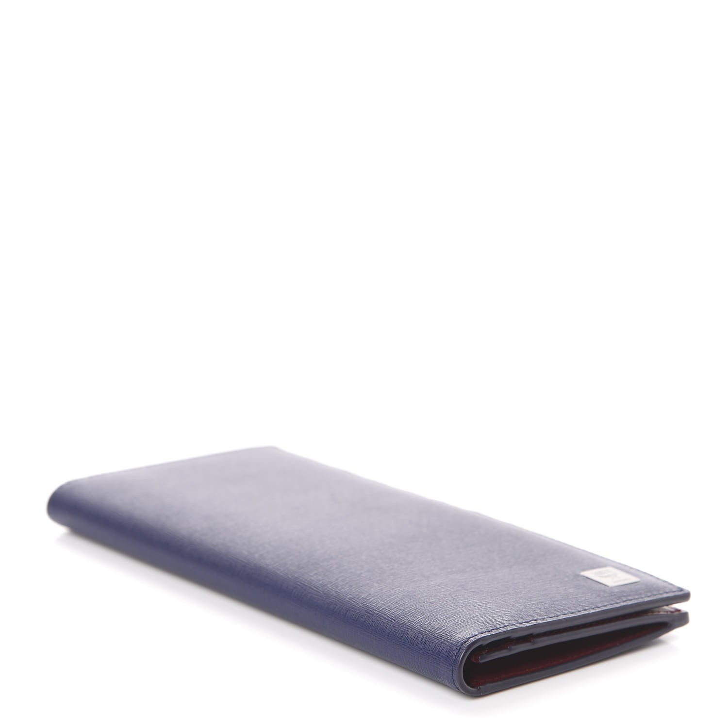 MCM Calfskin Bifold Long Wallet Pistol Blue 3 of 5