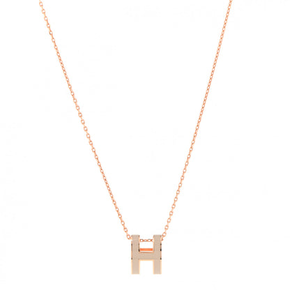 Hermes Lacquered Gold Pop H Pendant Necklace Marron Glace 1 of 6