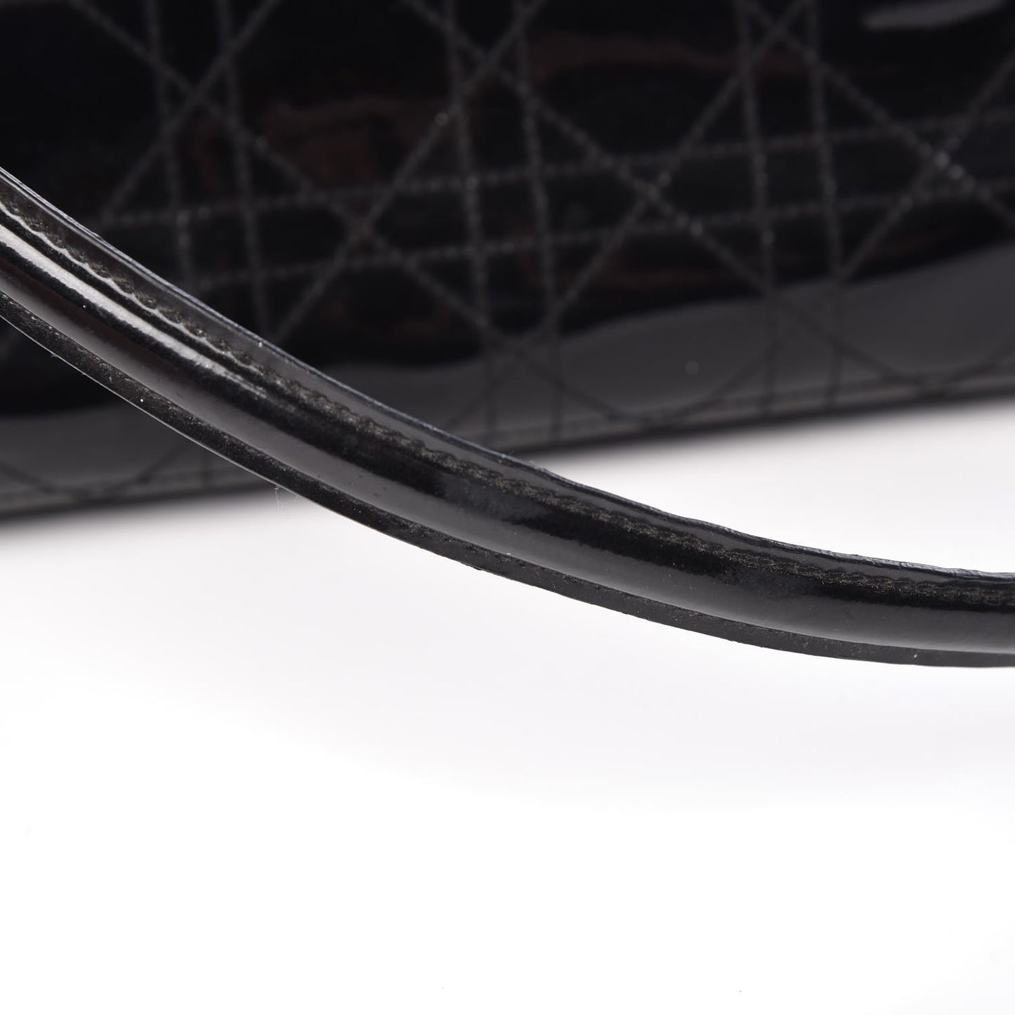Patent Cannage Stitched East West Lady Dior Black