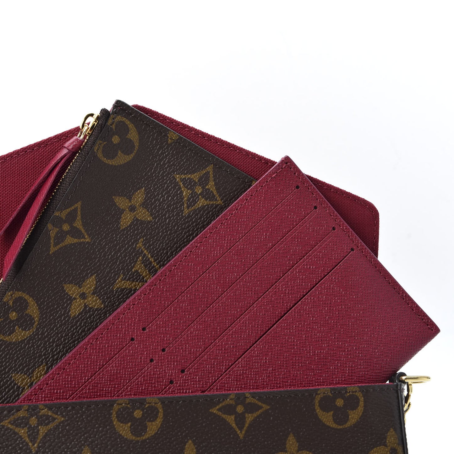 Monogram Pochette Felicie Chain Wallet Fuchsia