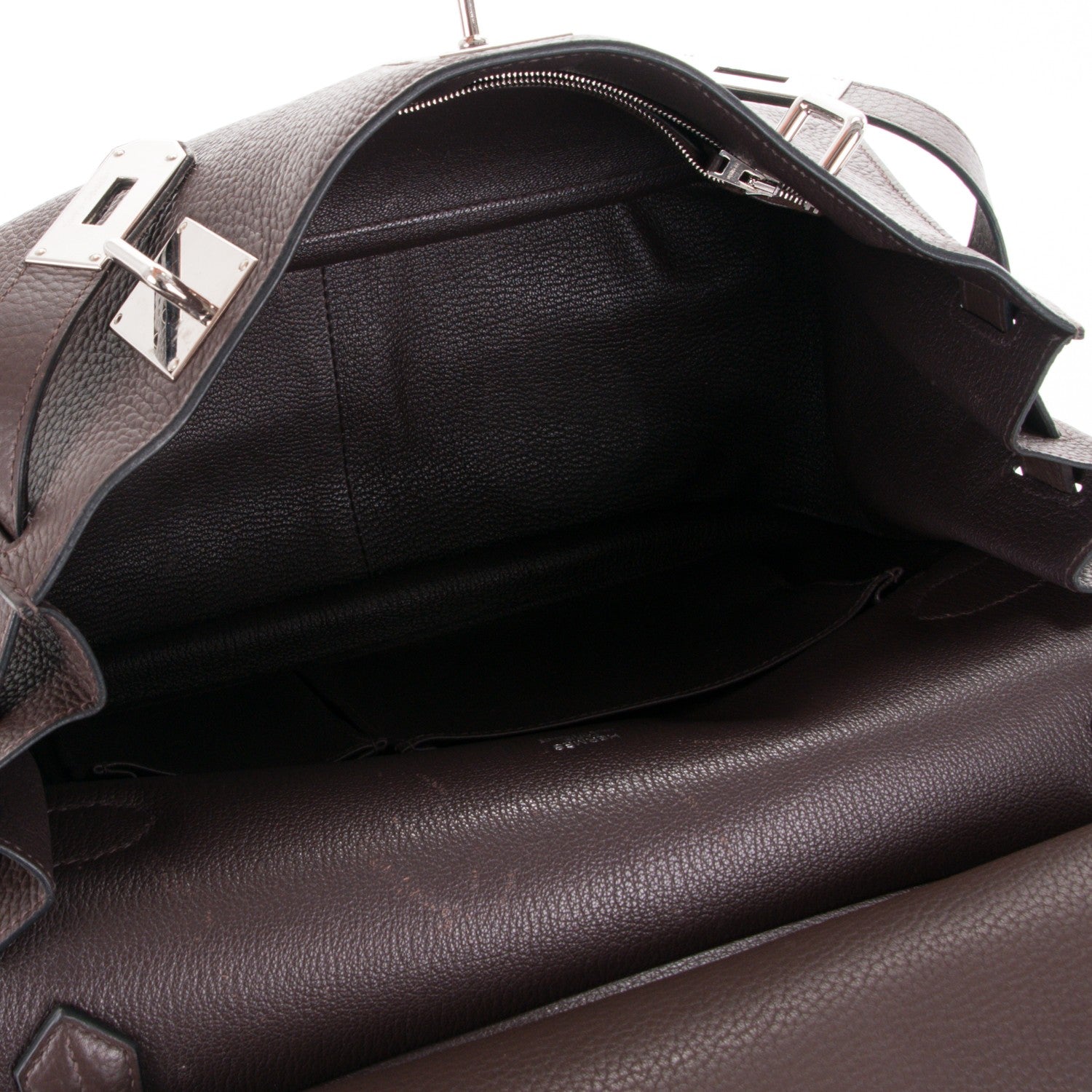 Hermes Taurillon Clemence Jypsiere 34 Chocolate 5 of 9