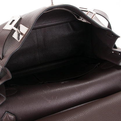 Hermes Taurillon Clemence Jypsiere 34 Chocolate 5 of 9