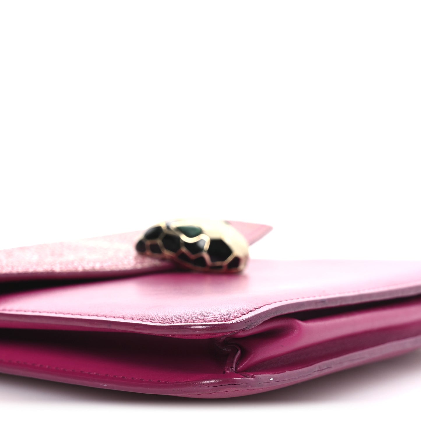 Calfskin Galuchat Serpenti Forever Crossbody Bag Dark Pink
