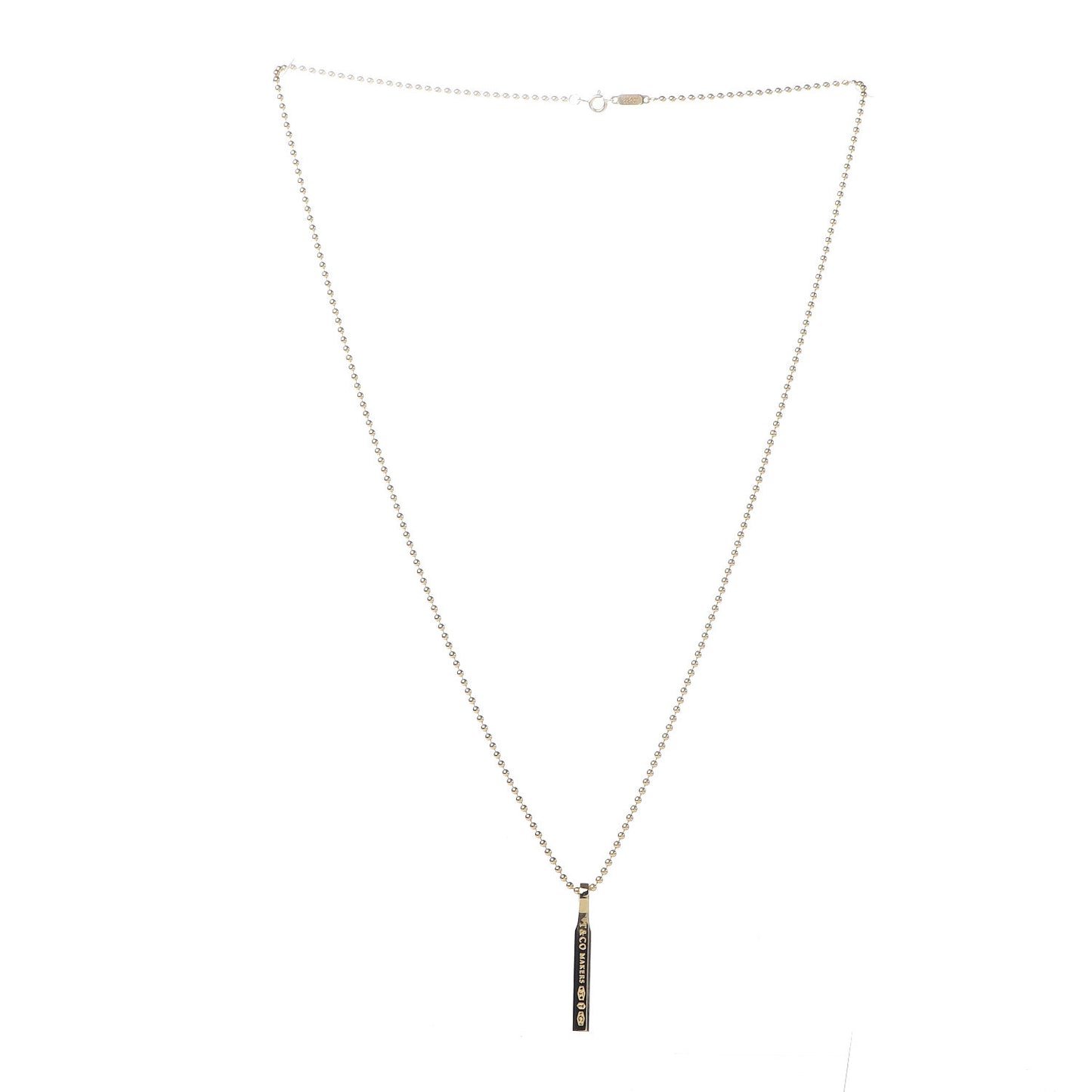 18K Yellow Gold Makers Bar Pendant Necklace