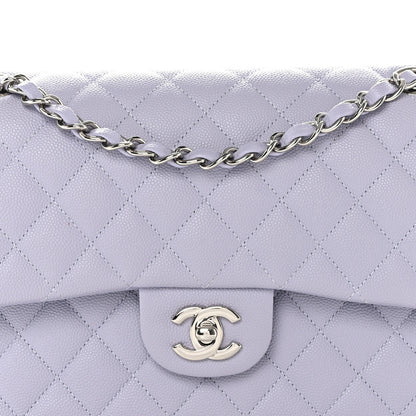 Chanel Caviar Quilted Medium Double Flap Light Purple 8 of 10