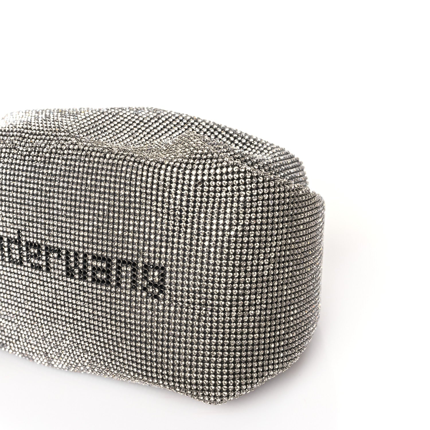 Alexander Wang Mesh Crystal Rhinestone Mini Scrunchie Clutch Black Silver 8 of 8