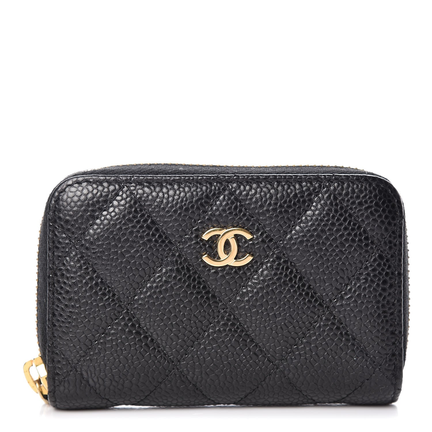 Chanel Caviar Quilted Zip Coin Purse Black 1 of 10