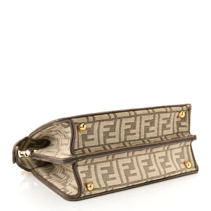 Fendi Chenille Vitello Seta FF Small Peekaboo I SEE U Satchel Tortora Nuvola 4 of 11