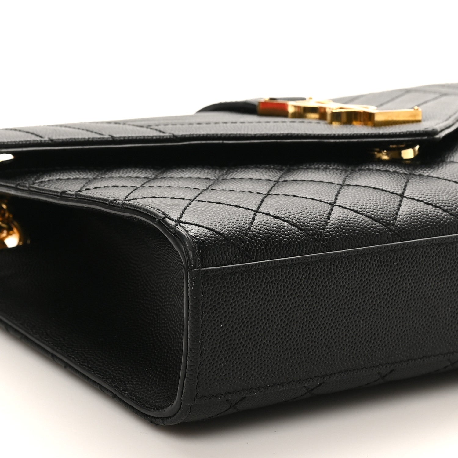 Saint Laurent Grain De Poudre Textured Mixed Matelasse Triquilt Medium Monogram Satchel Black 9 of 10