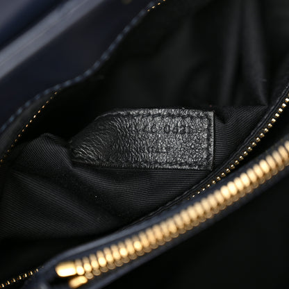 Saint Laurent Calfskin Y Quilted Monogram Medium Loulou Chain Satchel Deep Marine 5 of 10