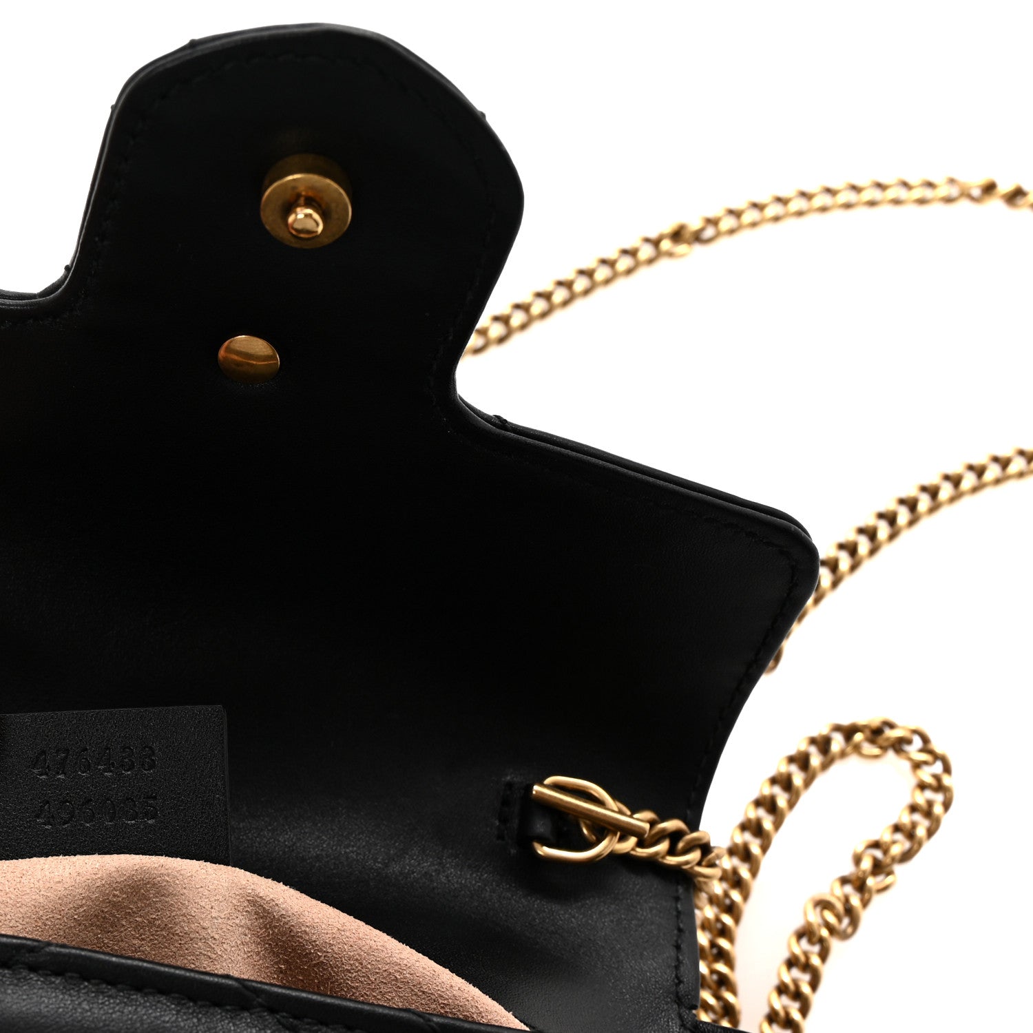 Gucci Calfskin Matelasse Super Mini GG Marmont Shoulder Bag Black 7 of 11