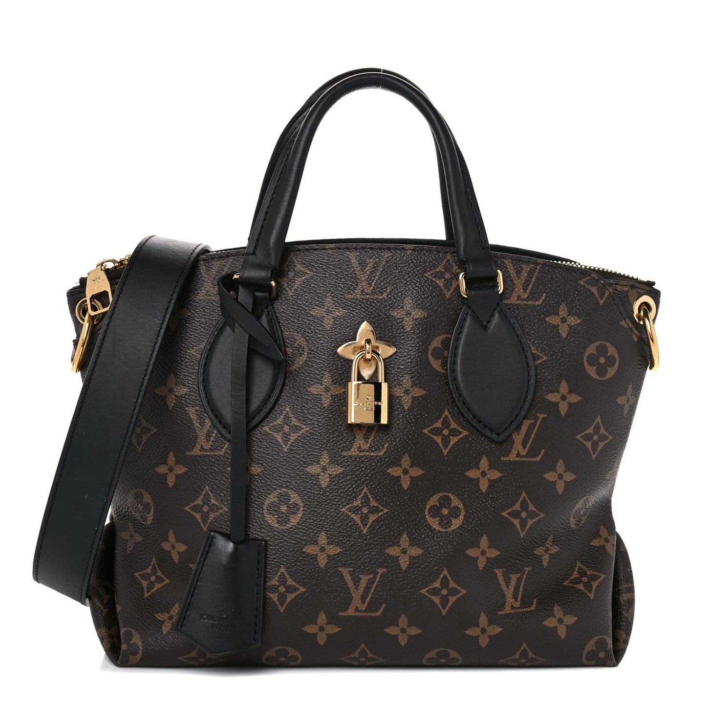 Monogram Flower Zipped Tote PM Black