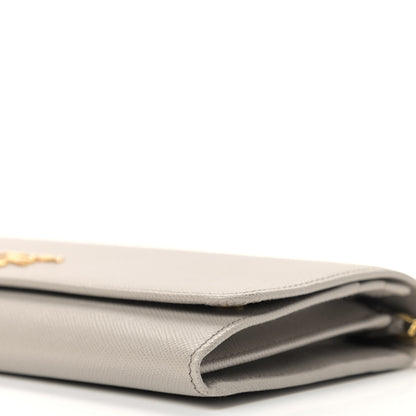 Prada Saffiano Metal Oro Chain Wallet Pomice 8 of 11