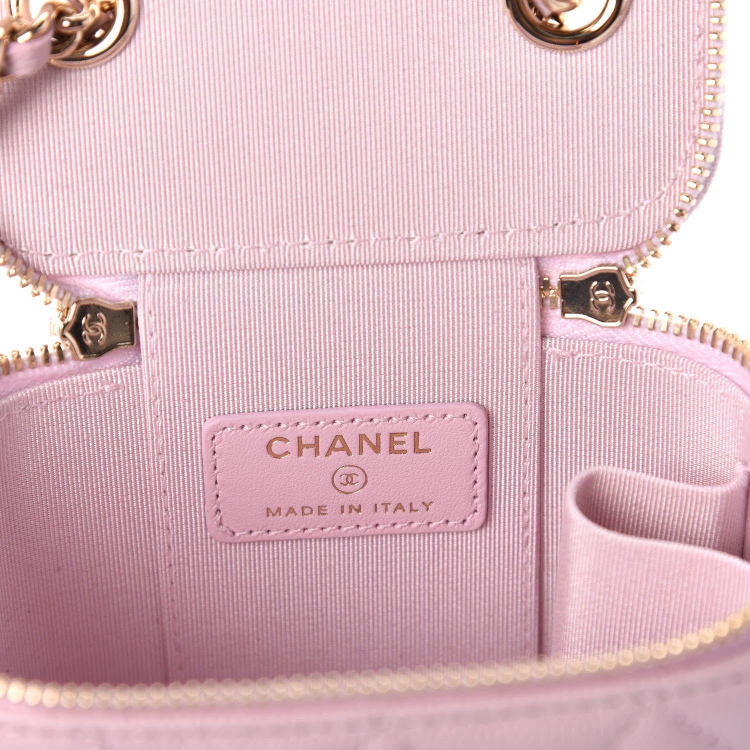 Chanel Caviar Quilted Mini Vanity Case With Chain Light Pink 6 of 10