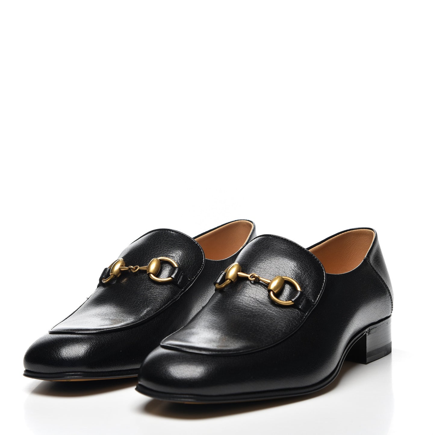 Goatskin Womens Horsebit Mid-Heel Loafers 38.5 Black