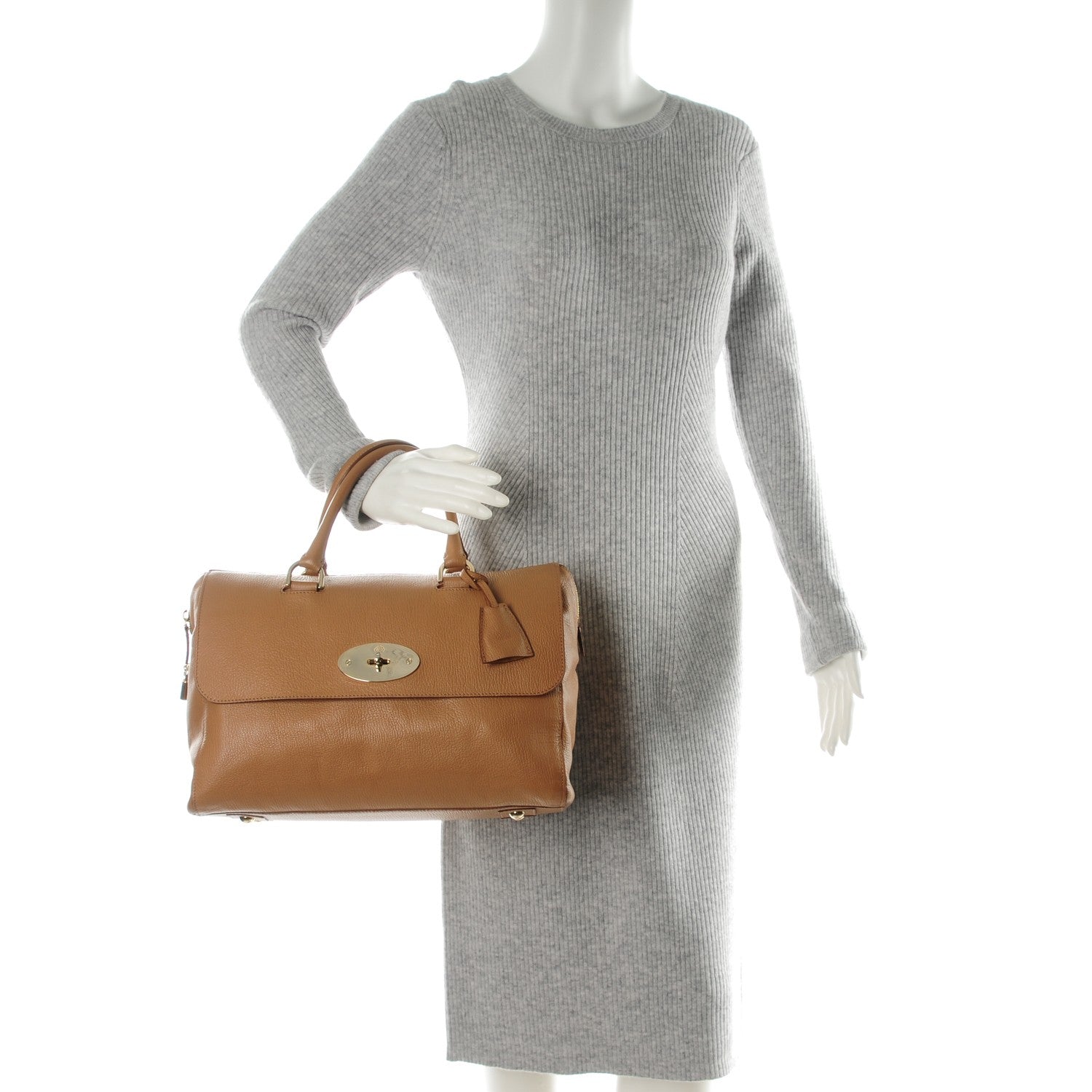 Mulberry Glossy Goatskin Medium Del Rey Satchel Deer Brown 2 of 9