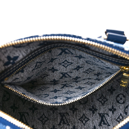 Louis Vuitton Monogram Jacquard Denim Speedy Bandouliere 25 Bleu 6 of 13