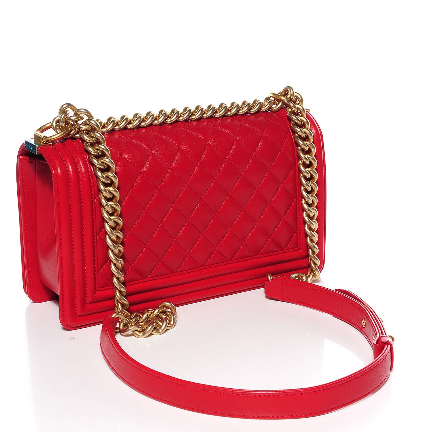 Lambskin Boy Medium Flap Red
