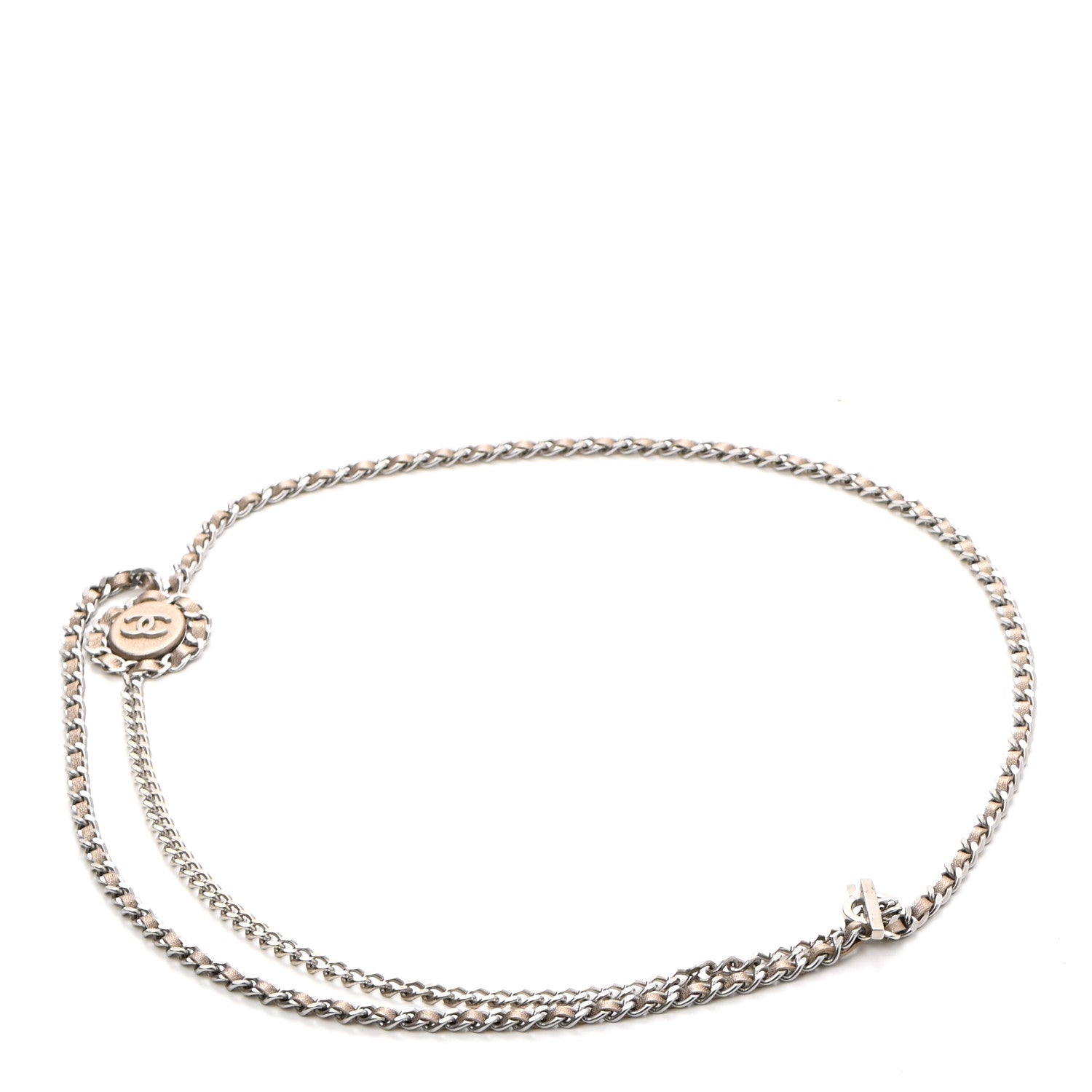 Chanel Lambskin Chain CC Medallion Belt Silver Gold 2 of 5