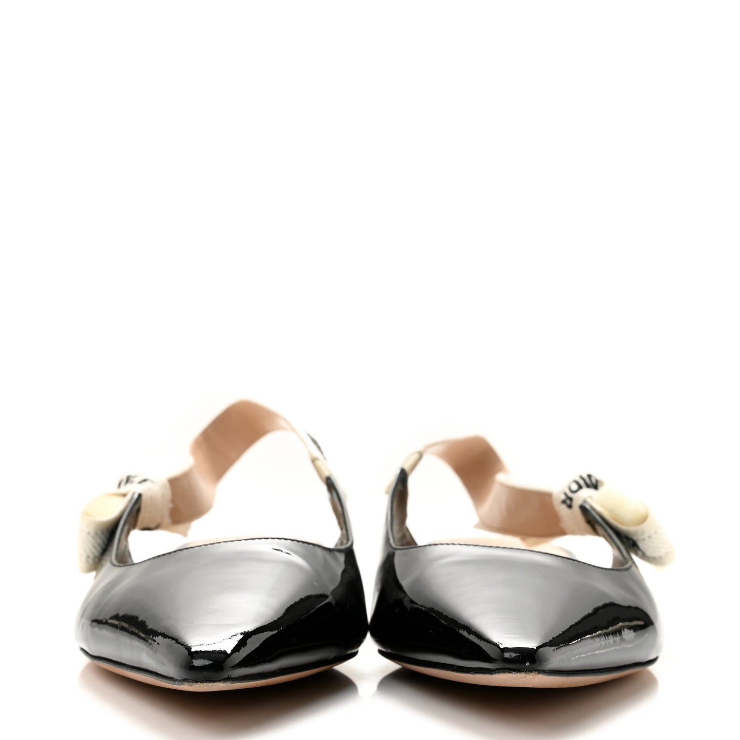Patent Ribbon J'Adior Slingback Ballet Flats 38.5 Black