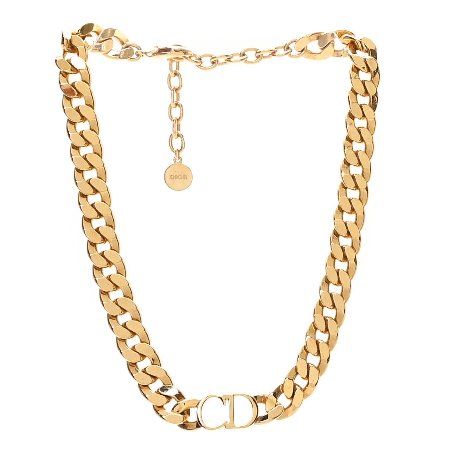 Christian Dior Metal Danseuse Etoile Chain Choker Necklace Gold 3 of 4