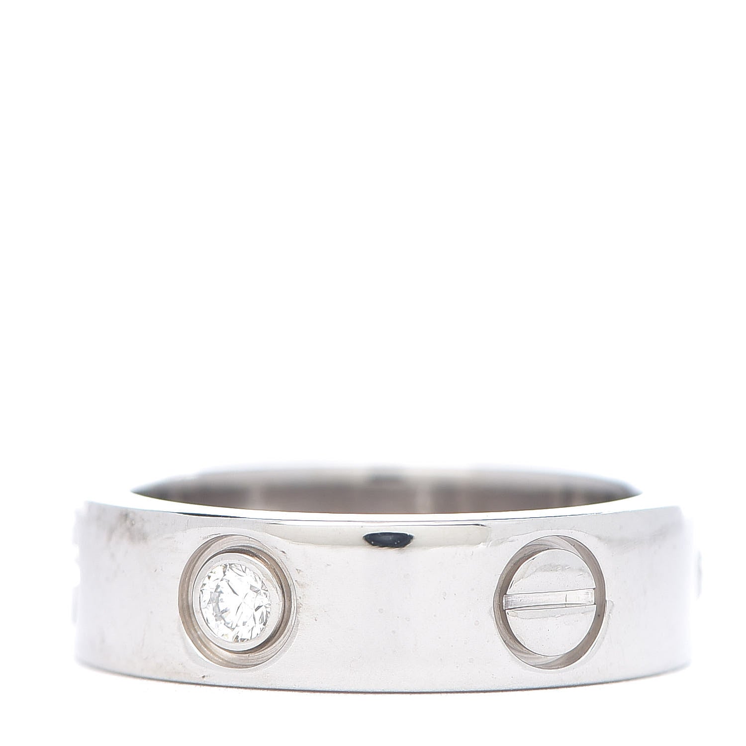 Cartier 18K White Gold 3 Diamond 5.5mm LOVE Ring 51 5.75 3 of 8