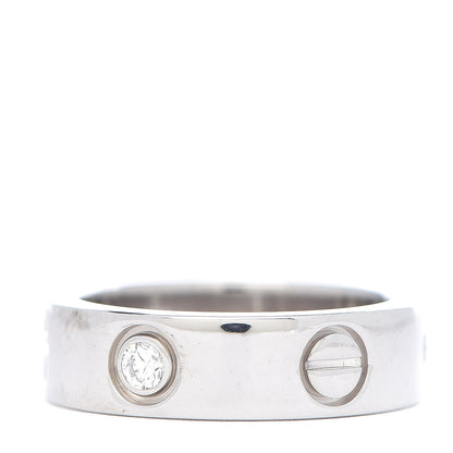 Cartier 18K White Gold 3 Diamond 5.5mm LOVE Ring 51 5.75 3 of 8