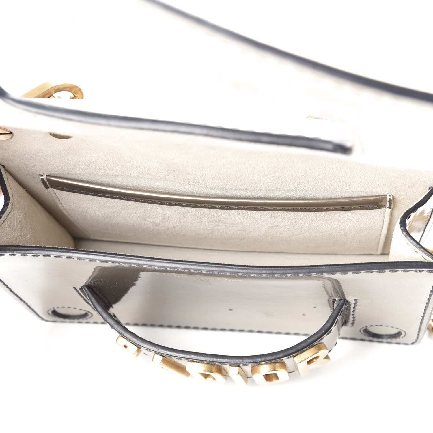 Christian Dior Metallic Calfskin J'Adior Mini Chain Flap Bag Silver 5 of 8