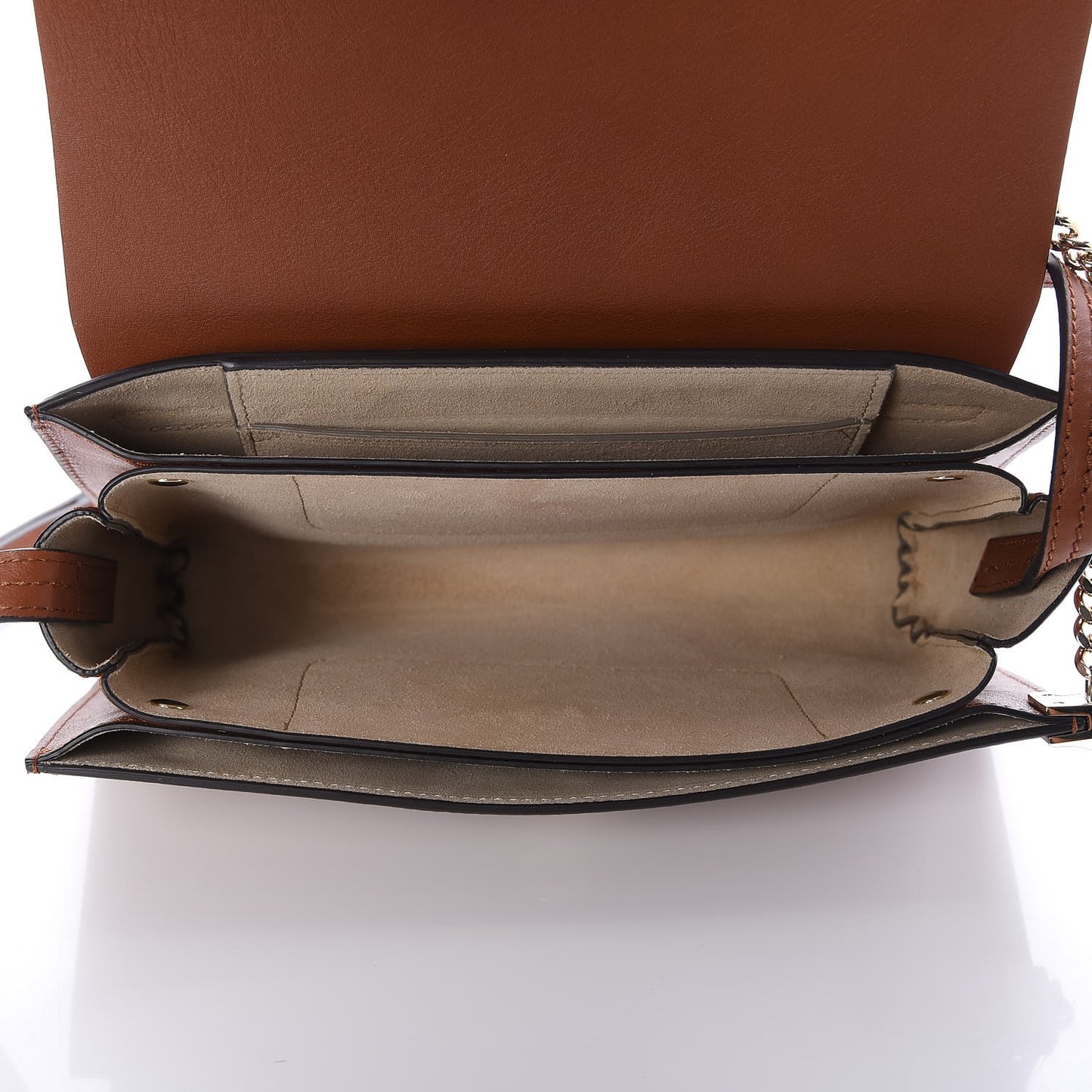 Suede Calfskin Small Faye Shoulder Bag Tobacco