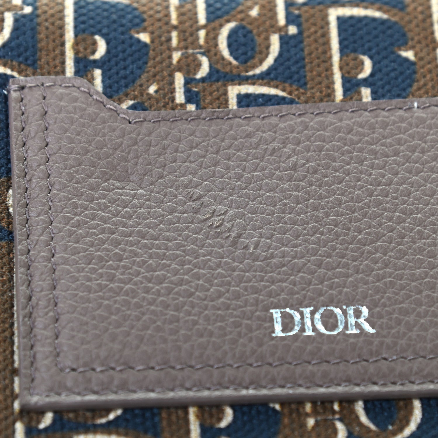 Christian Dior Oblique Zip Around Travel Wallet Brown Navy 8 of 8