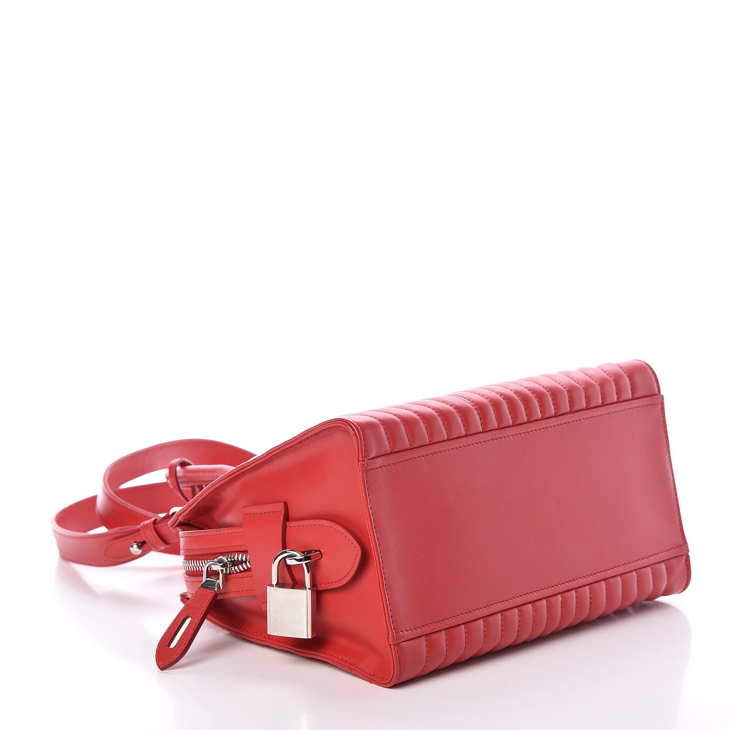 Prada Soft Calfskin Impunture Diagramme Esplanade Rosso 5 of 9