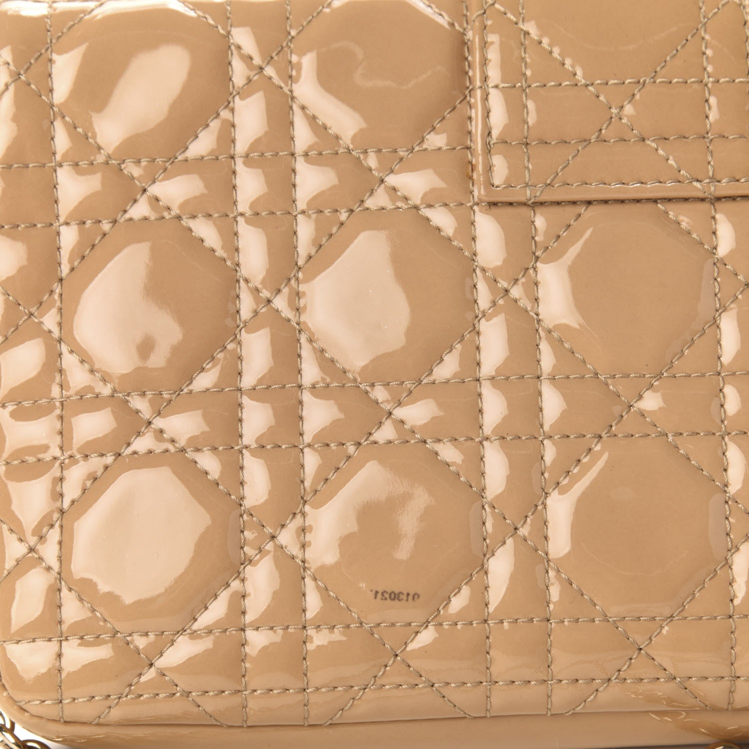 Christian Dior Patent Cannage New Lock Pouch Beige 10 of 11