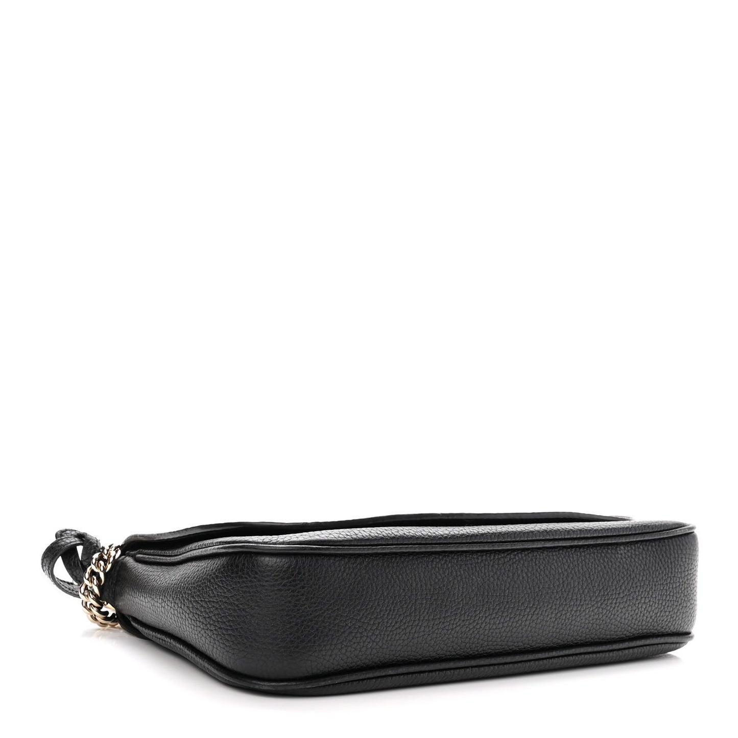 Pebbled Calfskin Medium Soho Flap Crossbody Black