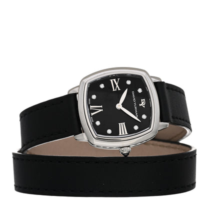 David Yurman Stainless Steel Calfskin Diamond 27mm Albion Wrap Quartz Watch Black 2 of 4