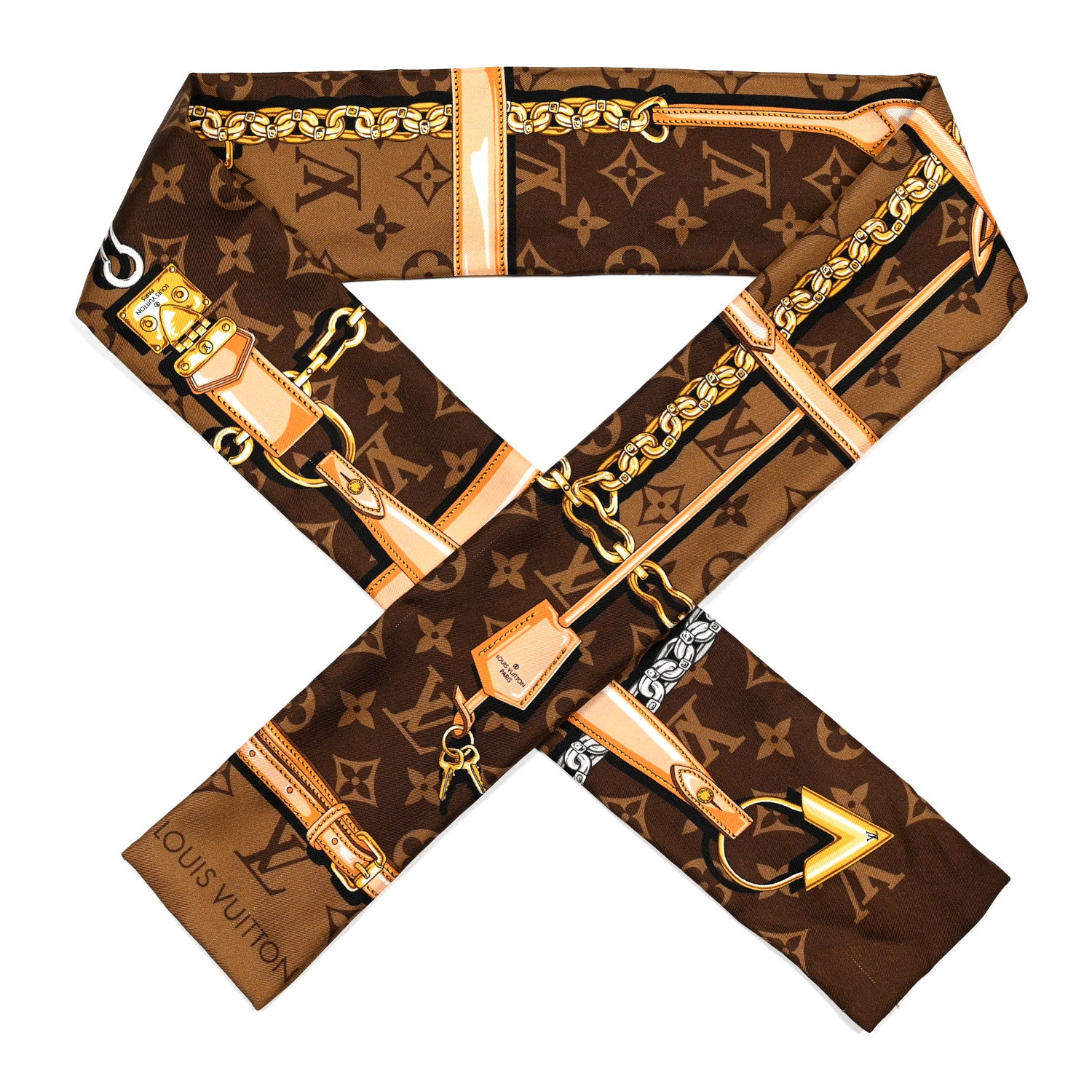 Louis Vuitton Silk Monogram Confidential Bandeau Brown 1 of 6