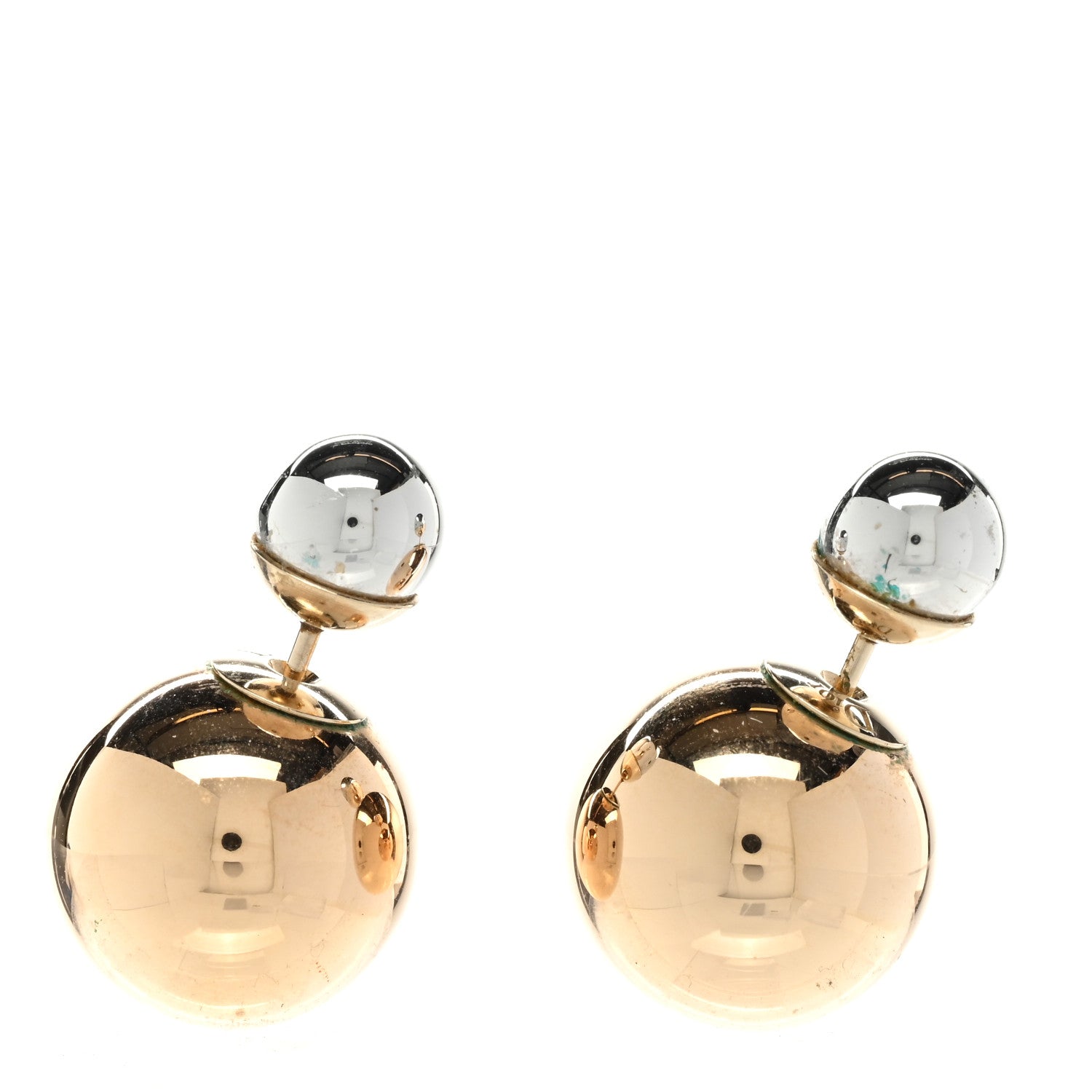 Christian Dior Mise En Dior Tribal Earrings Silver Gold 1 of 4
