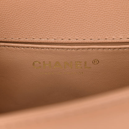 Chanel Caviar Quilted Small Top Handle Boy Flap Beige 6 of 11